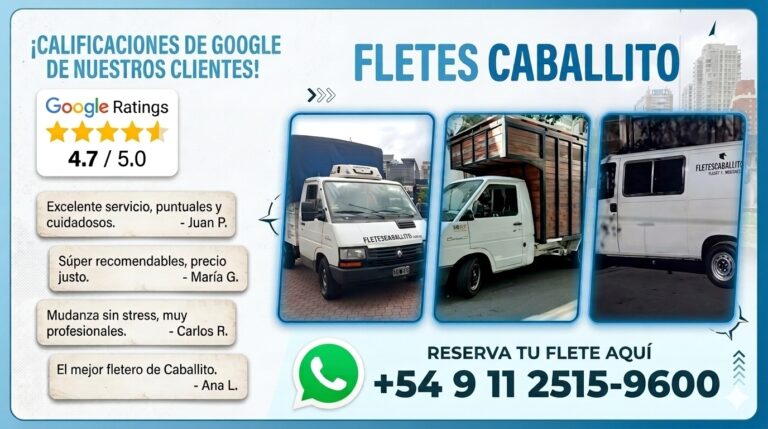 reseñas de fletes caballito en google